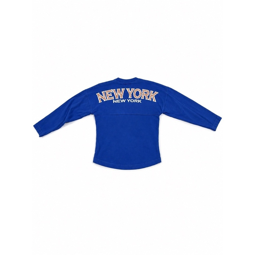 Spirit Jersey Kids New York Blue Long-Sleeve Graphic Top Unisex Small